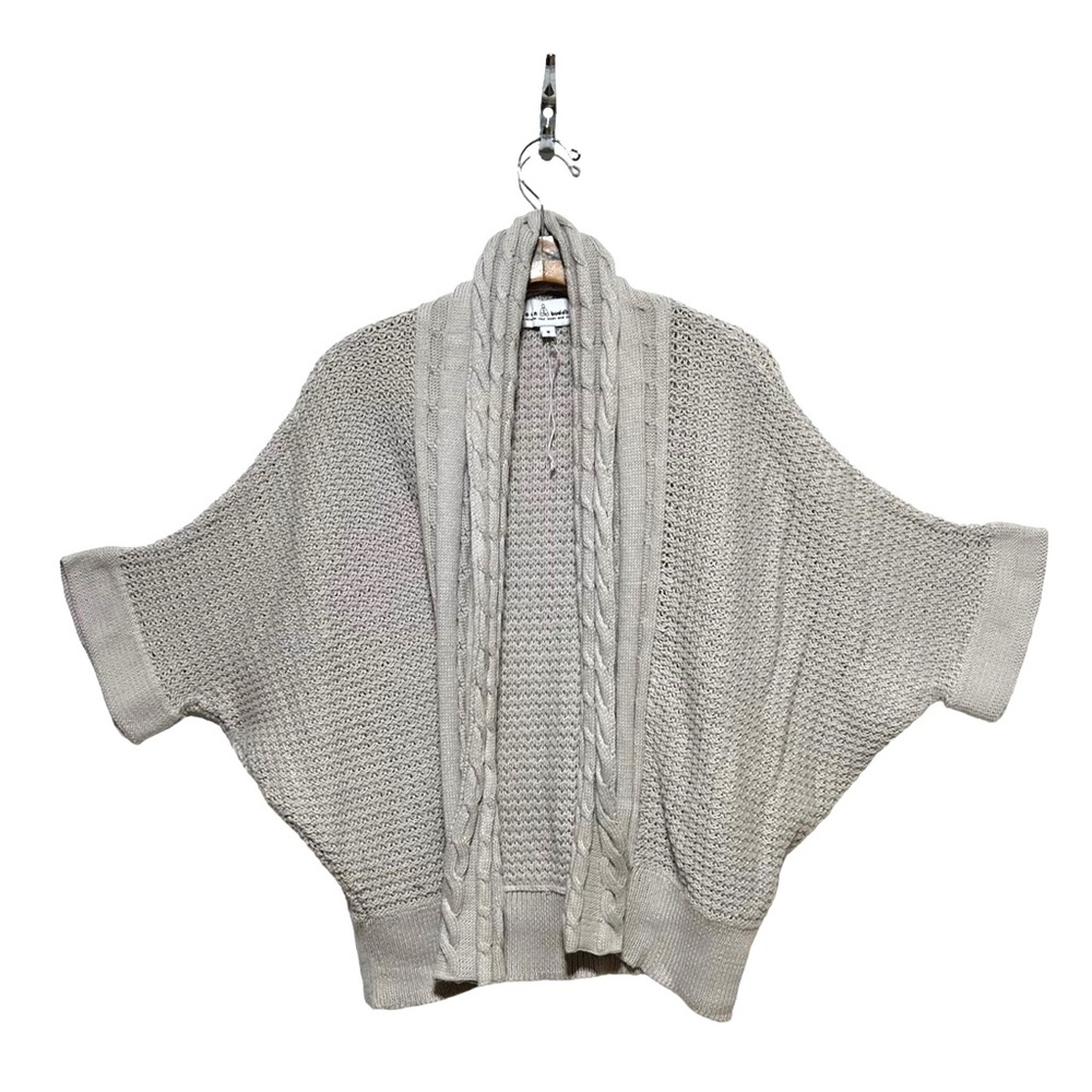 Neon Buddha NWOT Pure HandKnit Beige Cardigan Cotton Sweater Small